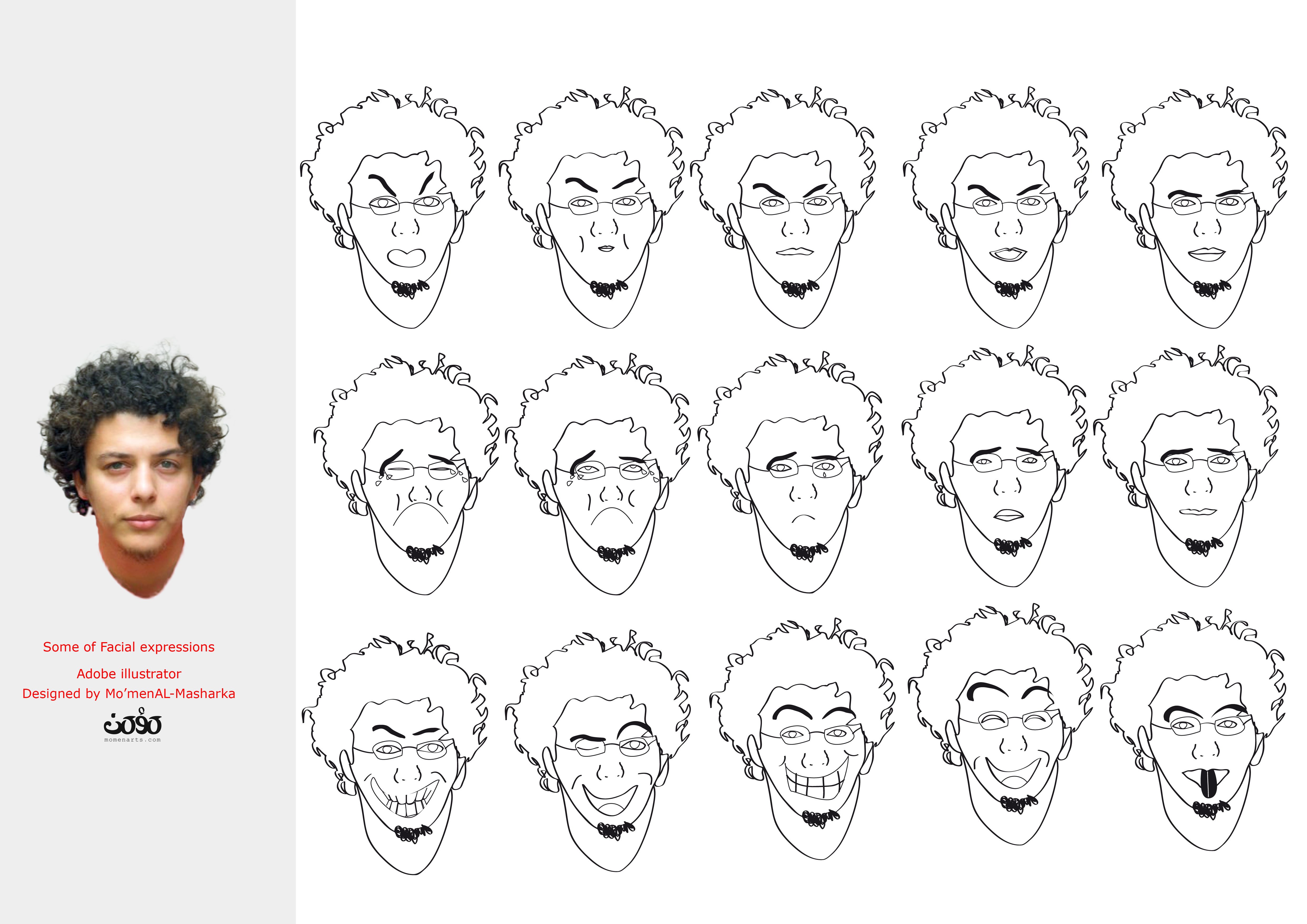 some of facial expressions illustration some of facial expressions illustration