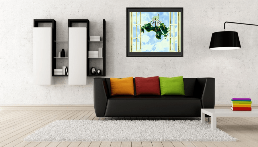 peaceful arab world minimalist poster in living room momenarts