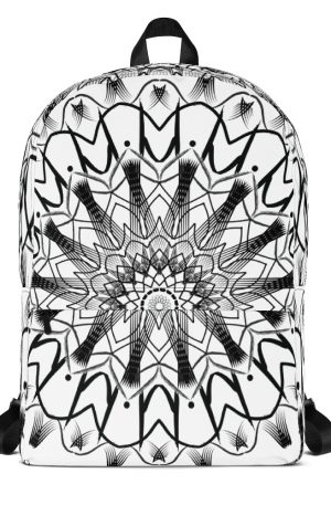 pattern mandala 01 -Backpack-black-on-white-01
