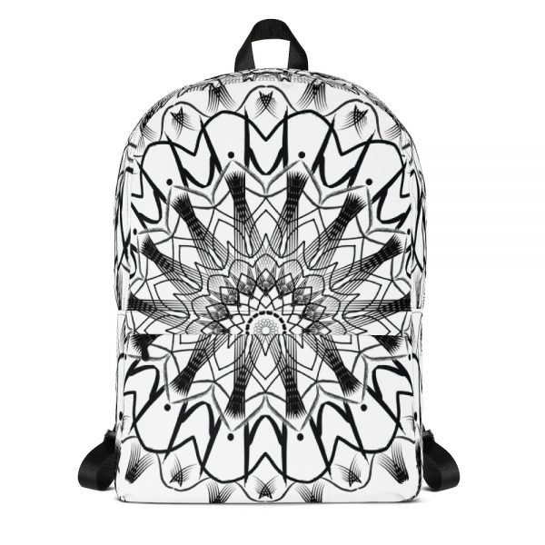 pattern mandala 01 -Backpack-black-on-white-01