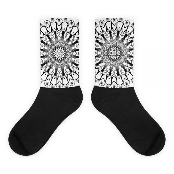 pattern mandala 01 -Socks-black-and-white