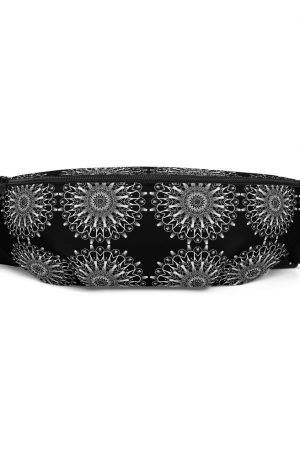 repeated pattern mandala 01 – white -Fanny Pack - 5