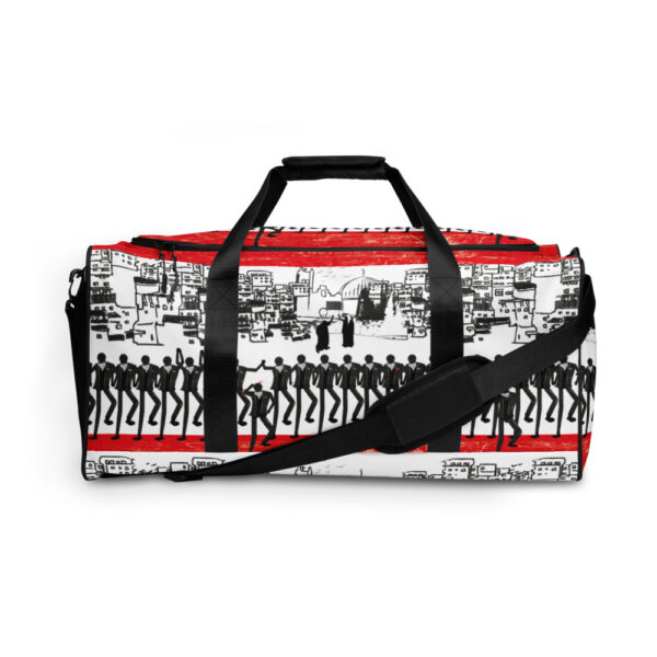 Zareef Altool-Zareef Altoul-dance-dabke-palestine-arab-all over print duffle bag white front 616c9ceb973aa.jpg