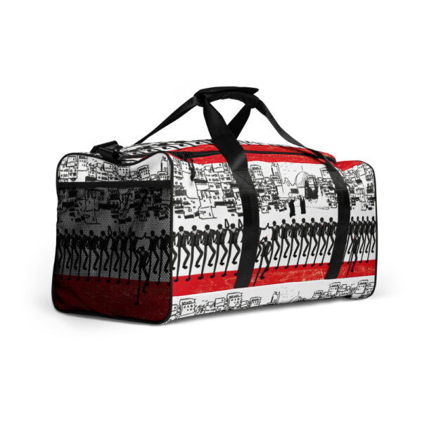 Zareef Altool-Zareef Altoul-dance-dabke-palestine-arab-all over print duffle bag white right front 616c9ceb9755b.jpg