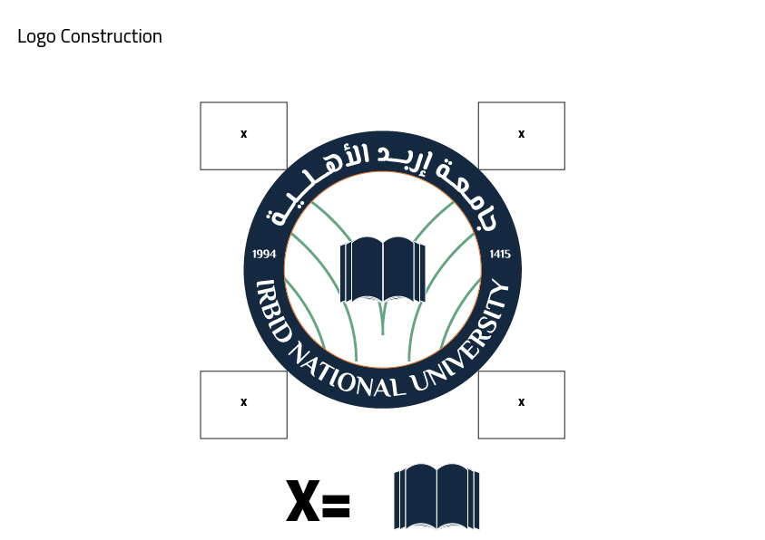 irbid national university new logo option 1 logo construction 100