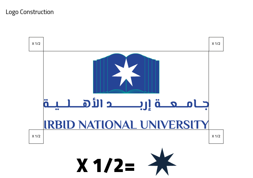 irbid national university new logo option 2 logo construction 100