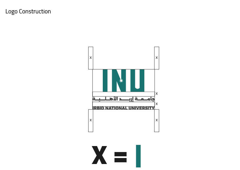 irbid national university new logo option 3 logo construction 100