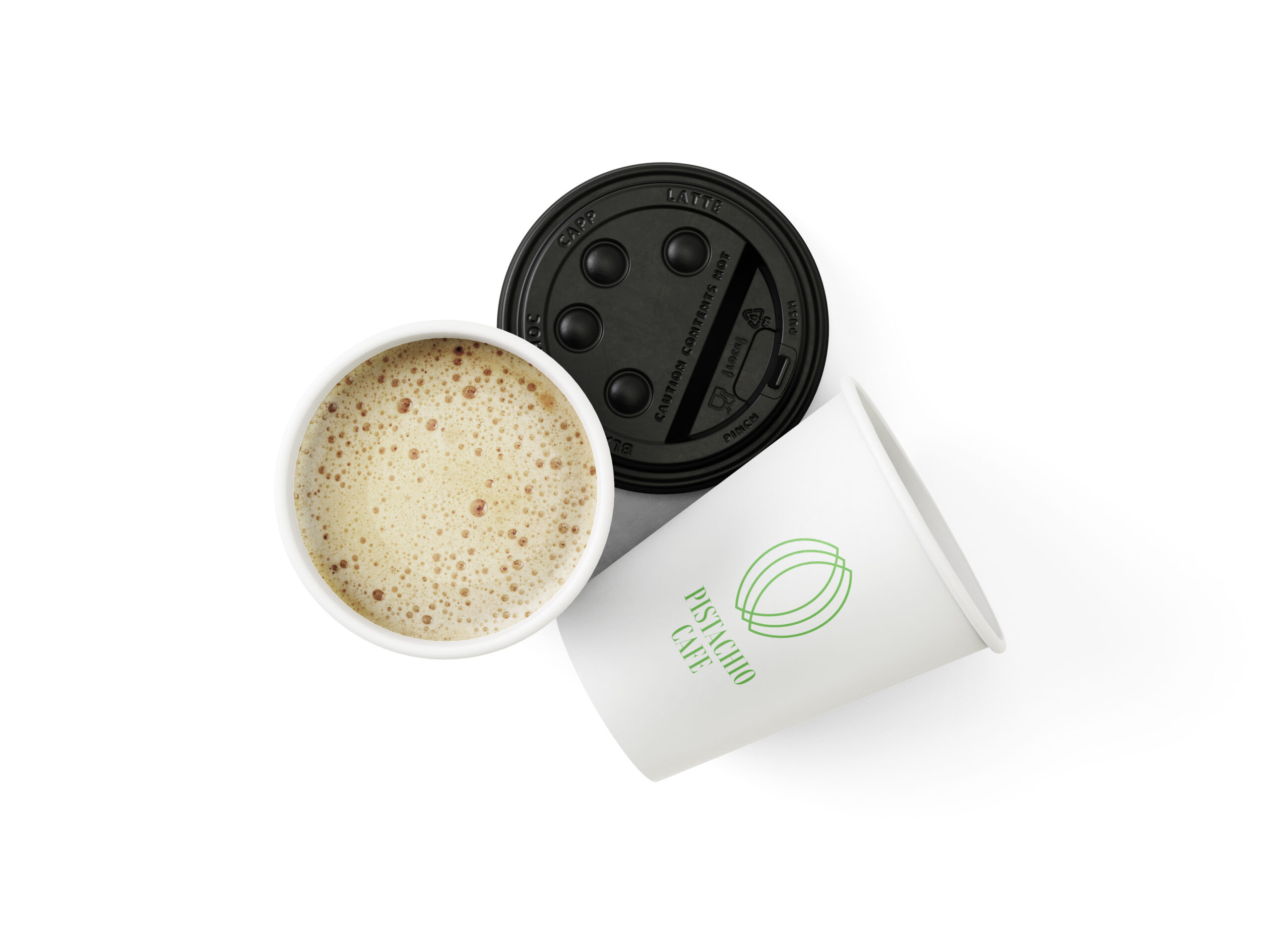 pistachio cafe logo coffee cup mockup 2